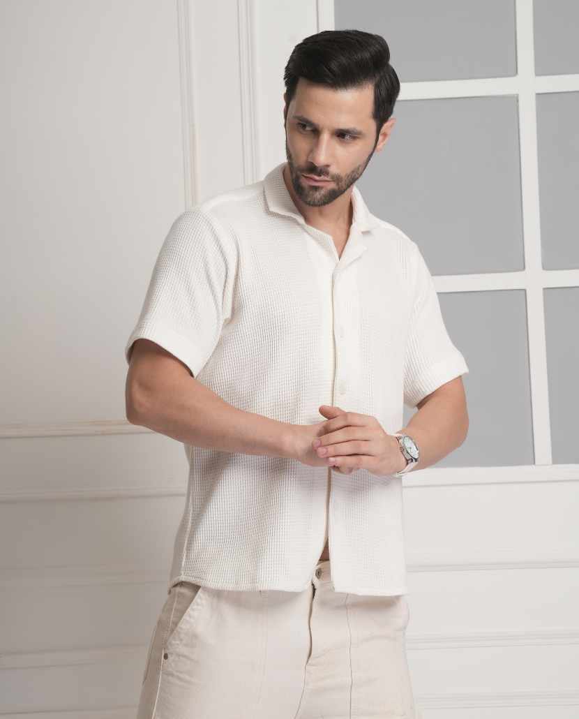 Ivory Grid Shirt